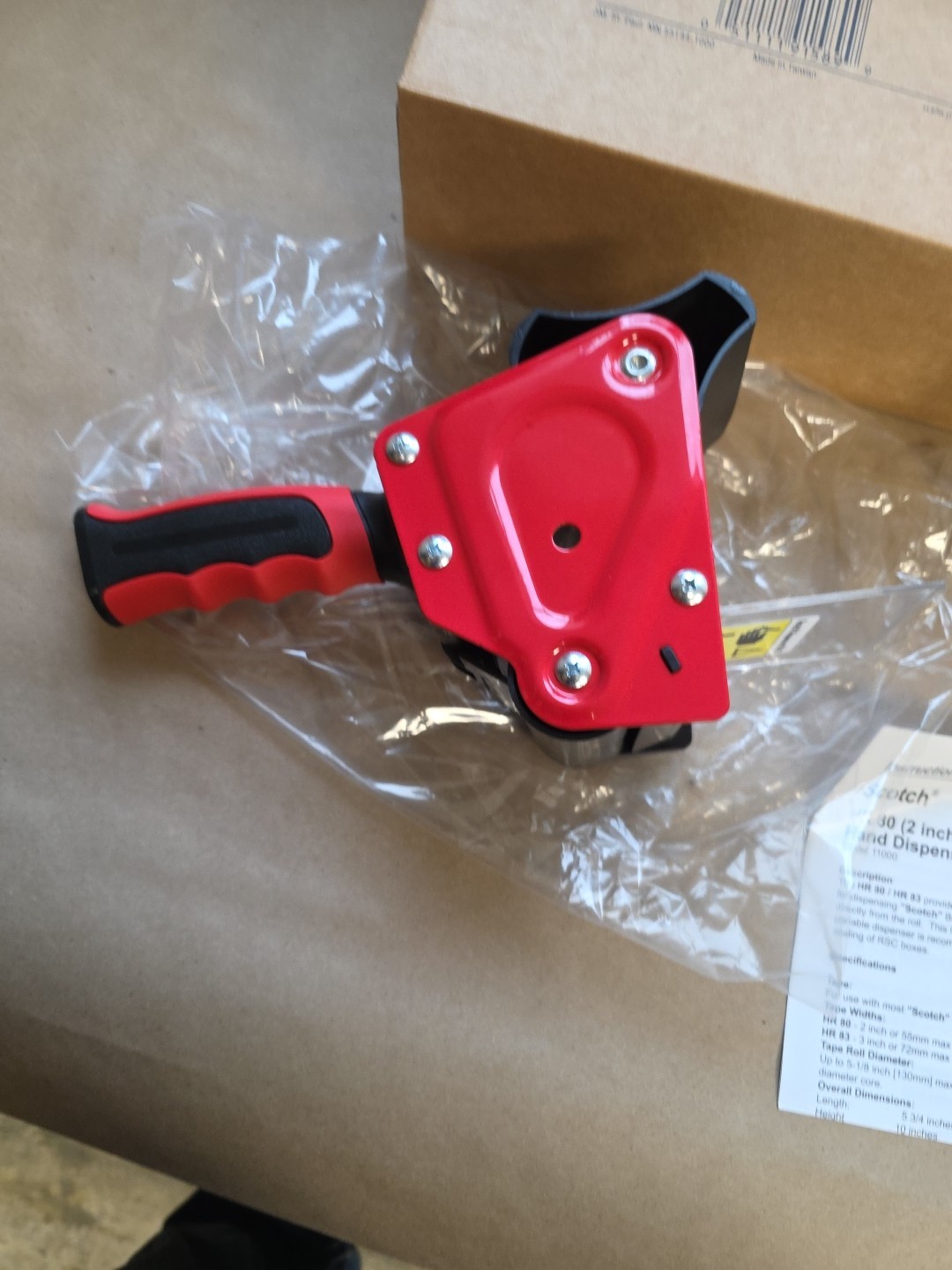 Scotch HR83 Handheld Tape Dispenser, 3 in Max. Tape Width. 5 1/8 in Ta