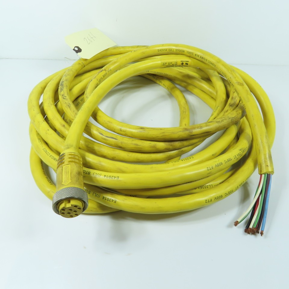 Woodhead 309000A01F3001 9-Pin Multi-Conductor Cable Assembly 16 AWG 7A 600V 26′