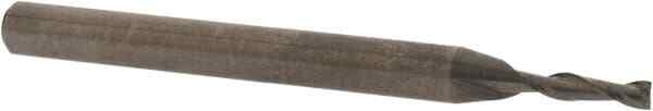 Square End Mill: 1/16” Dia, 1/4” LOC, 1/8” Shank, 1-1/2” OAL, 2 Flutes,