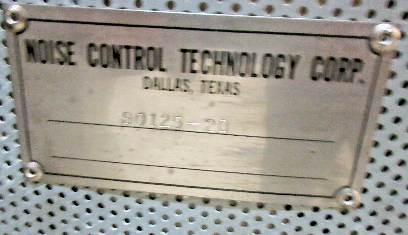 NOISE CONTROL TECHNOLOGY CORP HEARING BOOTH OUTER 97″ X 91″ X 60″