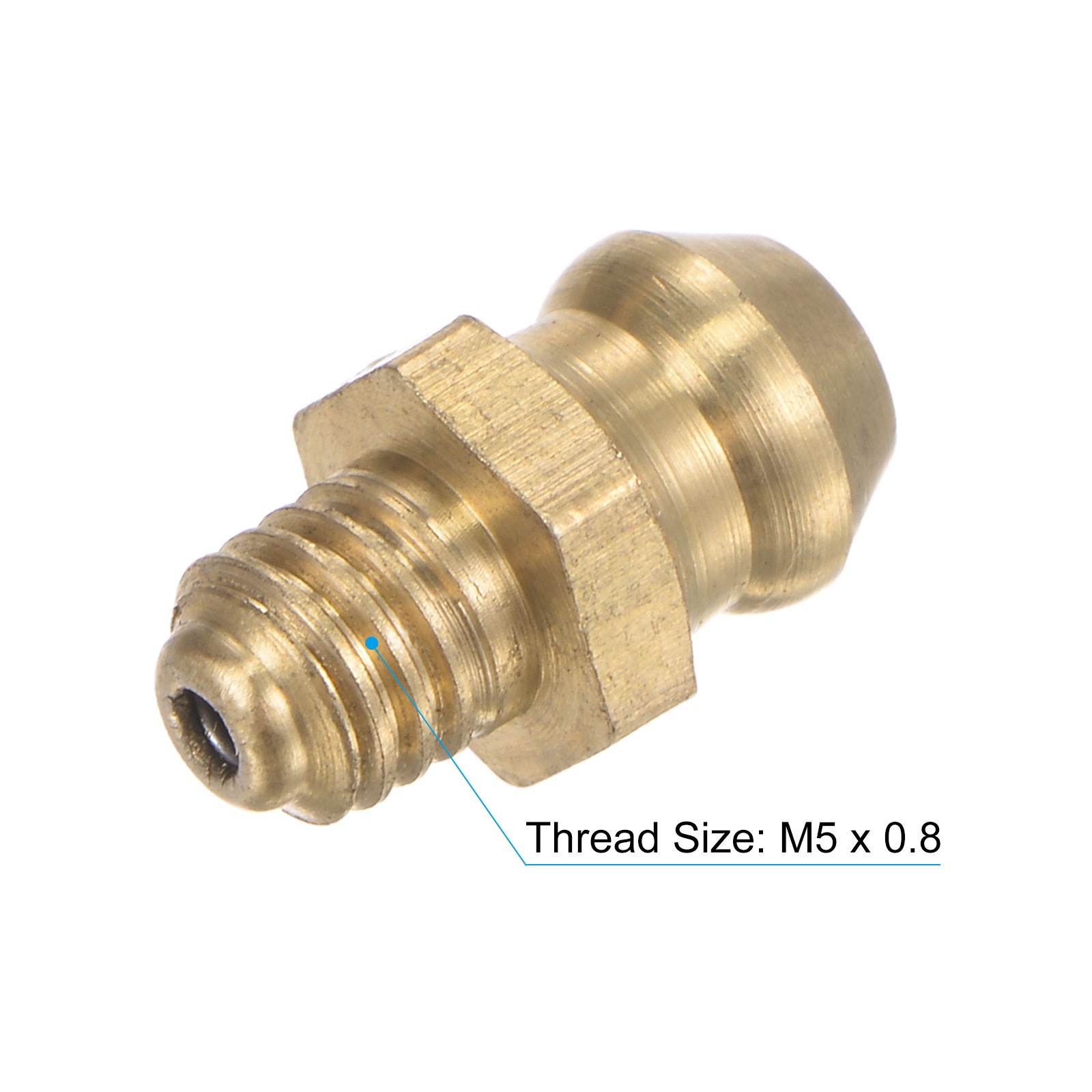Brass Straight Hydraulic Grease Fitting Accessories M5 x 0.8mm Thread 20Pcs