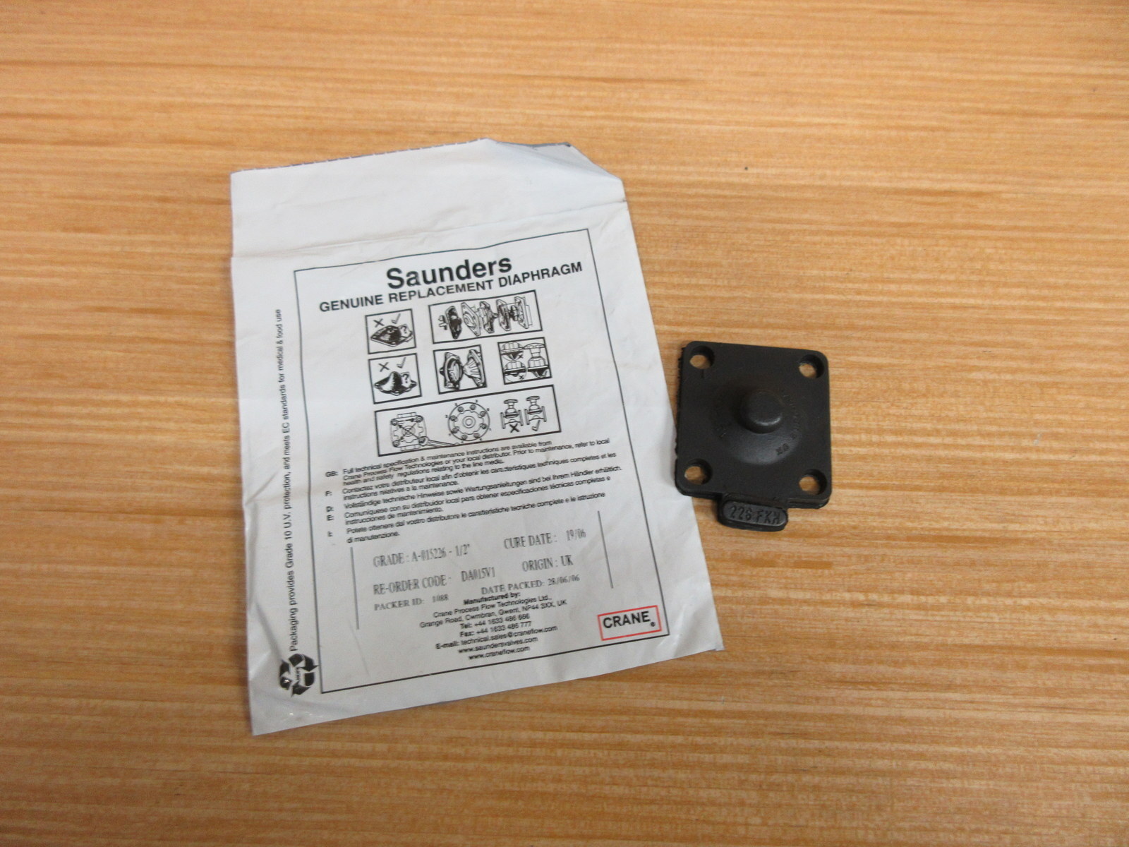 Saunders DA015V1 Crane Replacement Diaphragm A-015226-1/2″