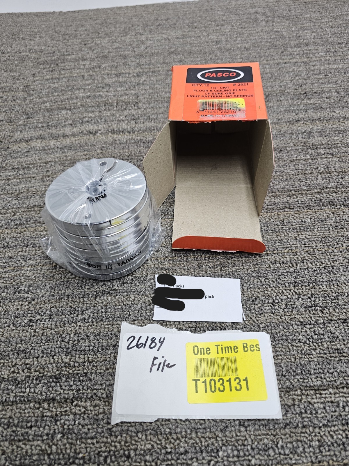 (QTY 12) Pasco 1/2″ CWT Econo Floor Ceiling Plate #2821 CP Sure Grip Light