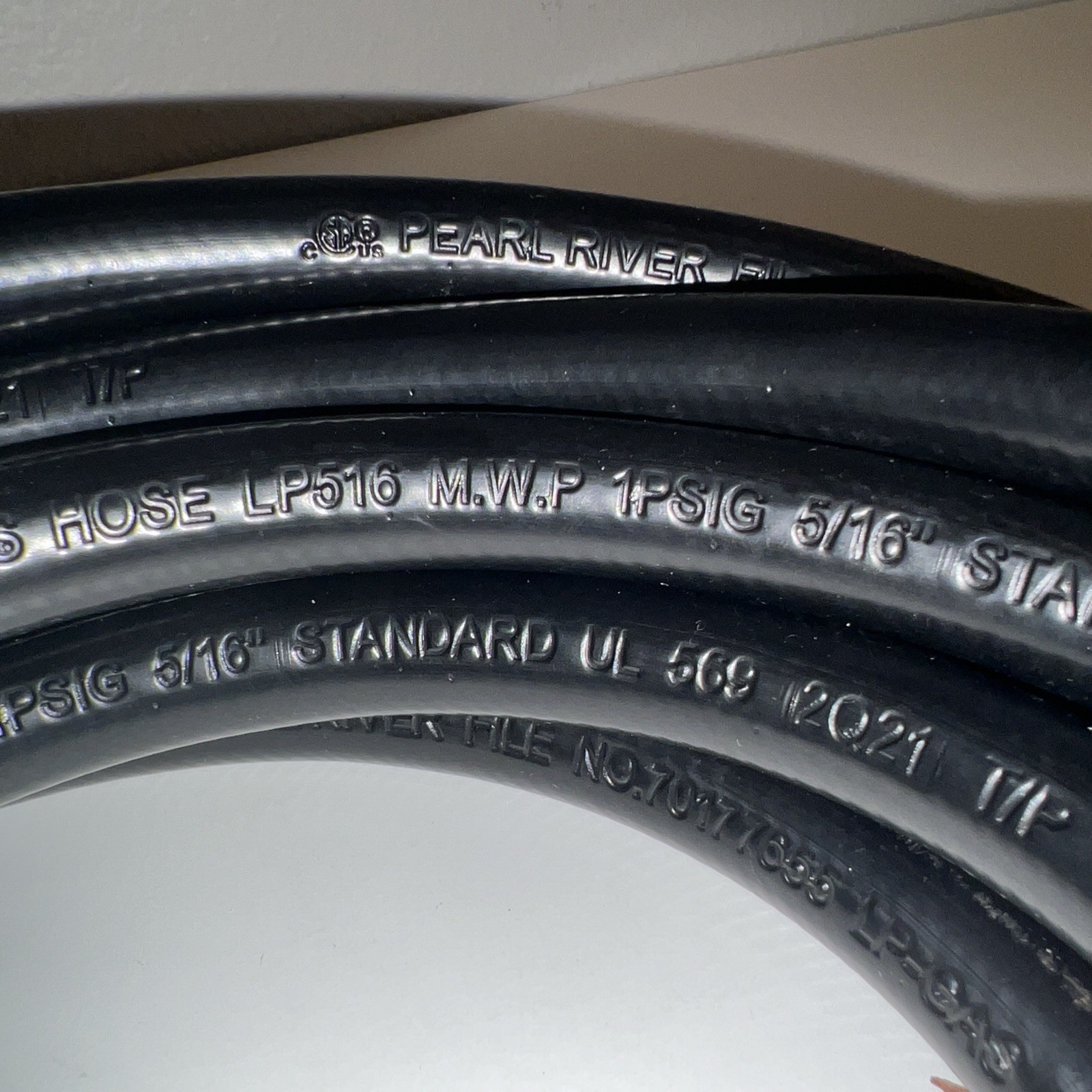 10ft: Pearl River Propane Adapter Hose File No. 70177655, HP516 5/16″