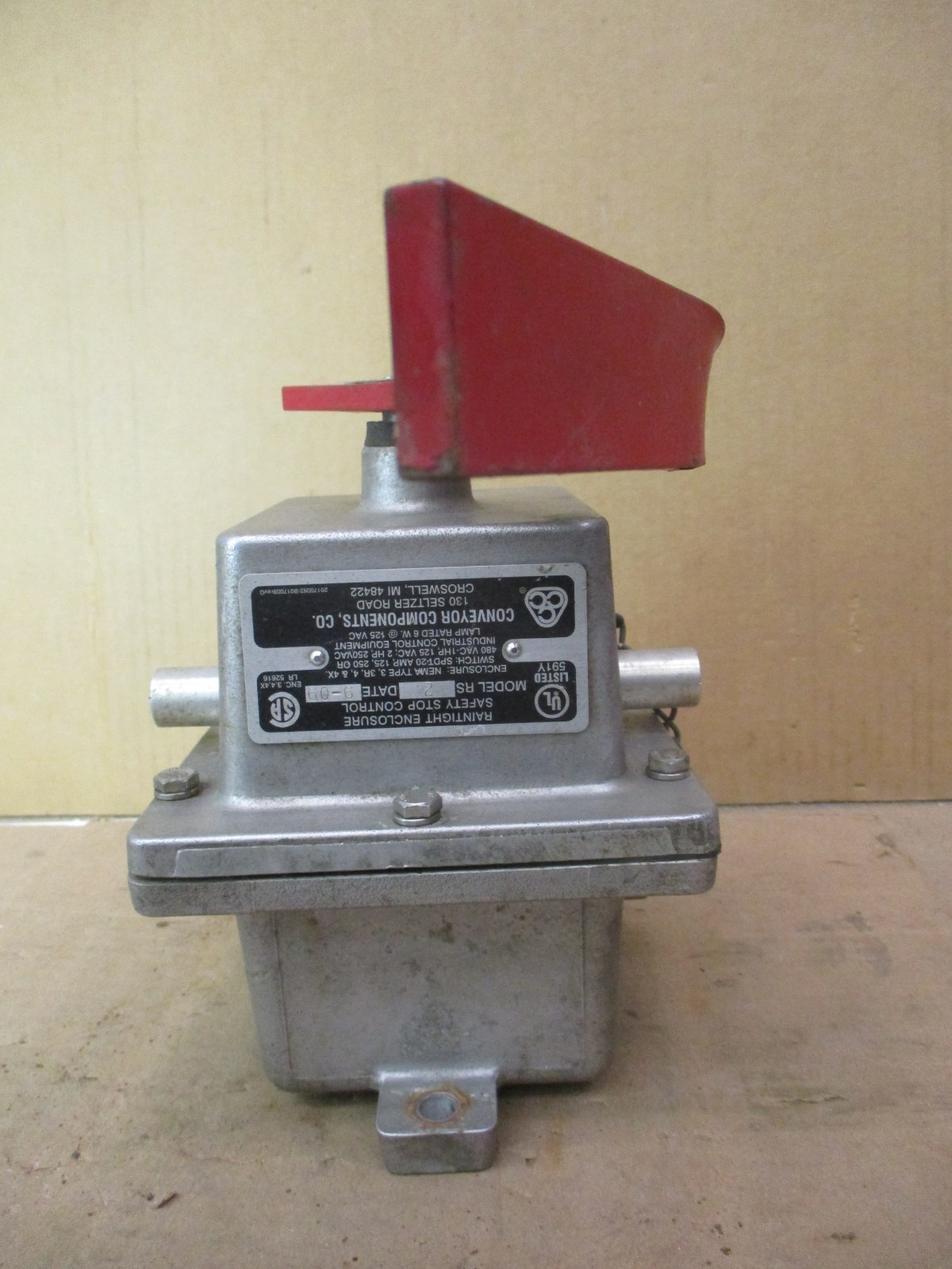 Conveyor Components Co. RS2 Raintight Enclsoure Safety Stop Control 53484WVS