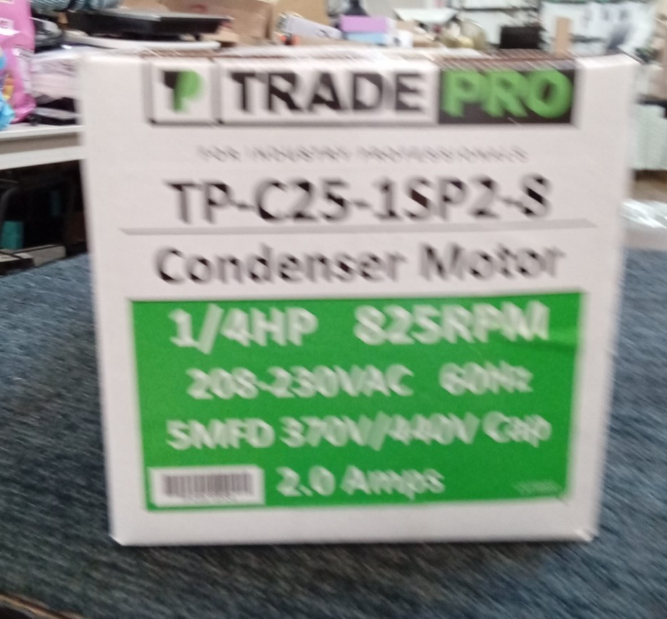 Trade Pro Universal Condenser Motor 1/4 HP 825 RPM 208-230VAC 60 Hz 2.0A New
