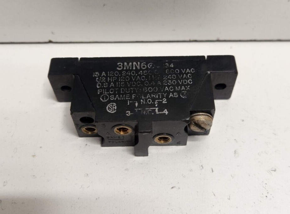 GUARANTEED! HONEYWELL MICRO-SWITCH 15A 600V PIN PLUNGER LIMIT SWITCH 3MN6