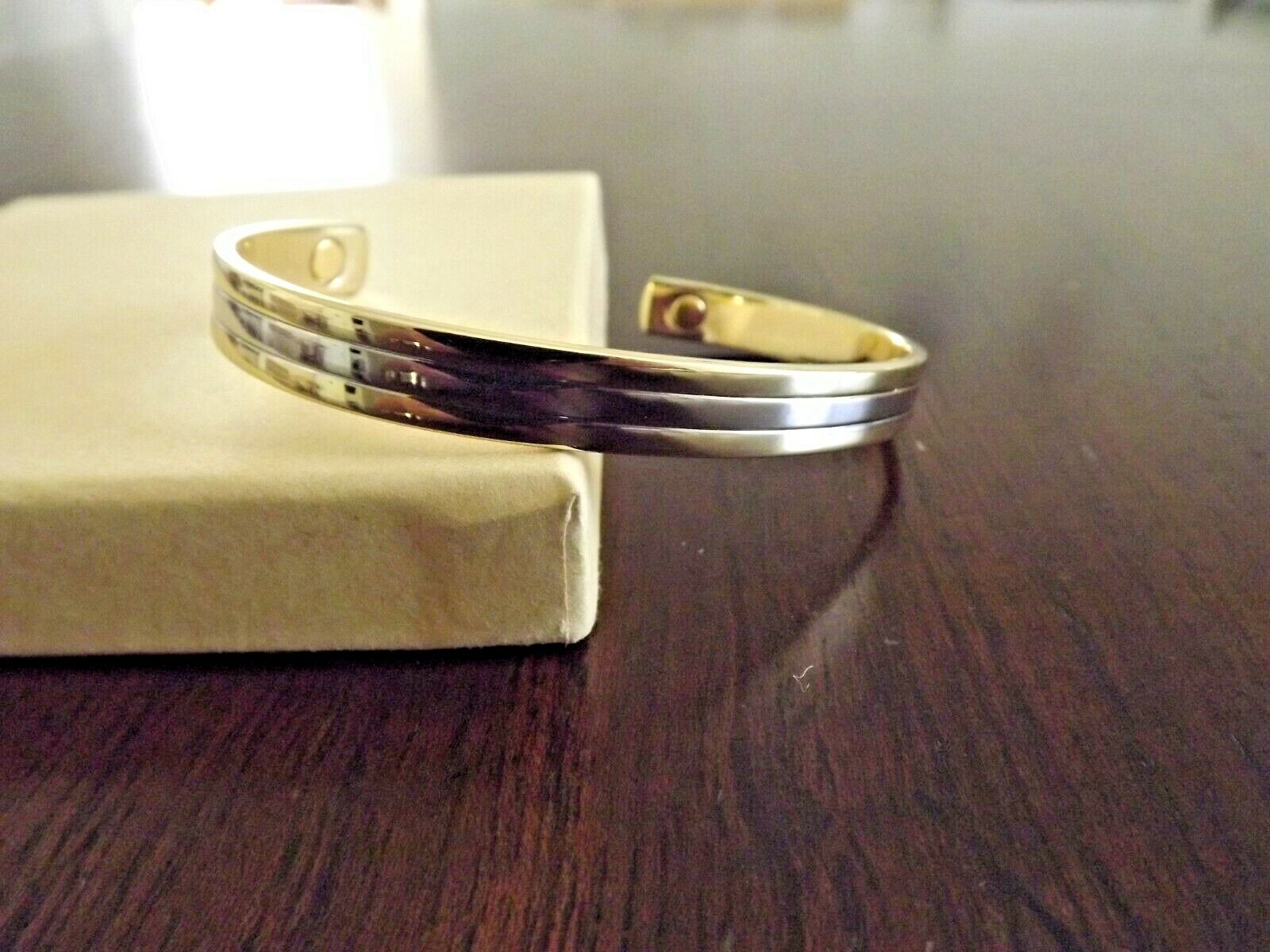 Pure Copper Magnetic Bracelet Arthritis Energy Cuff – Gold Silver Plated