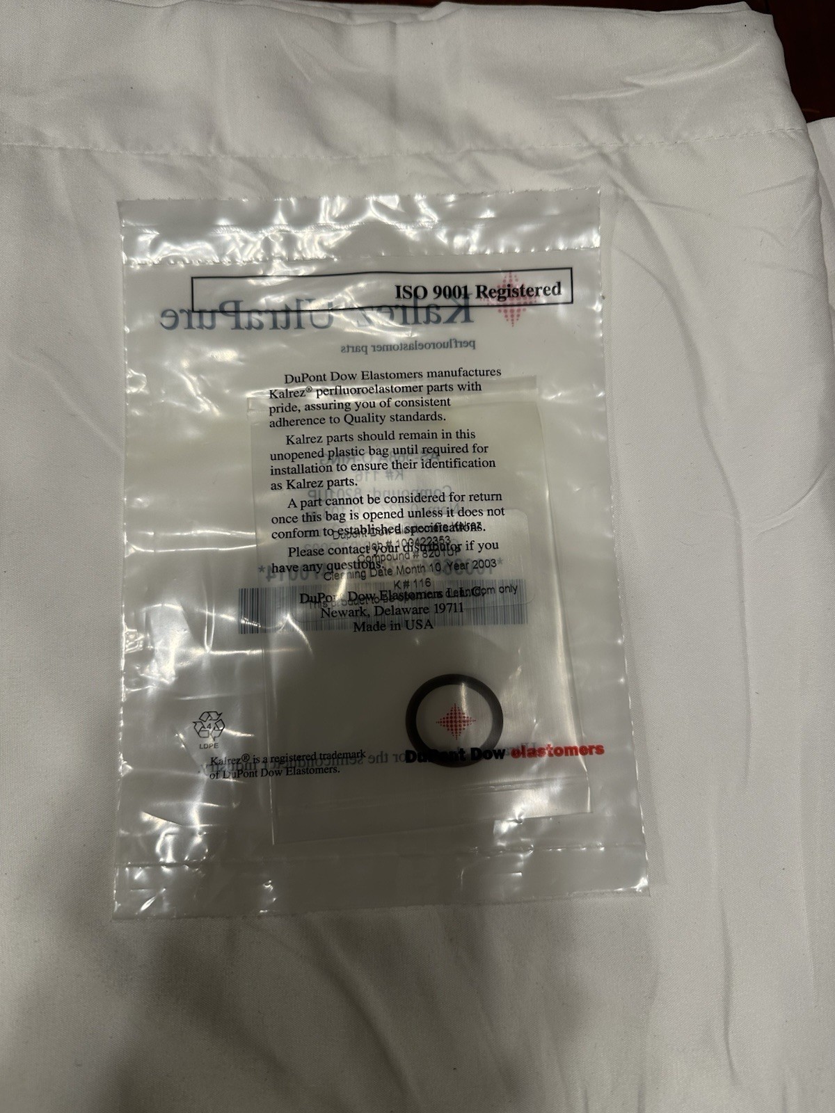 AS-568A Kalrez O-Ring K#116 0.737 X 0.103 in