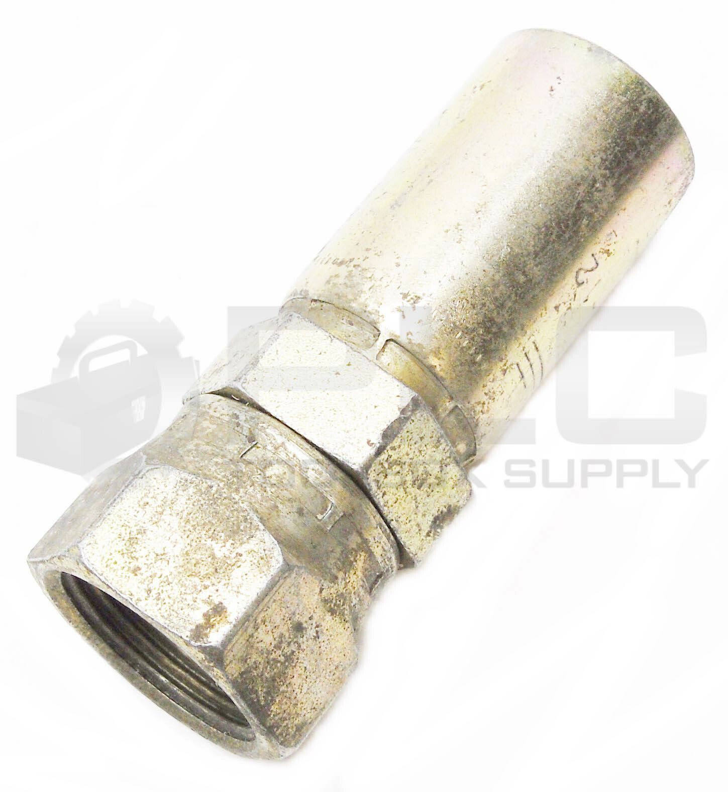 NEW PARKER 1JC55-12-12 HYDRAULIC HOSE FITTING 1 1/8″ ID THREAD x 3/4″ HOSE