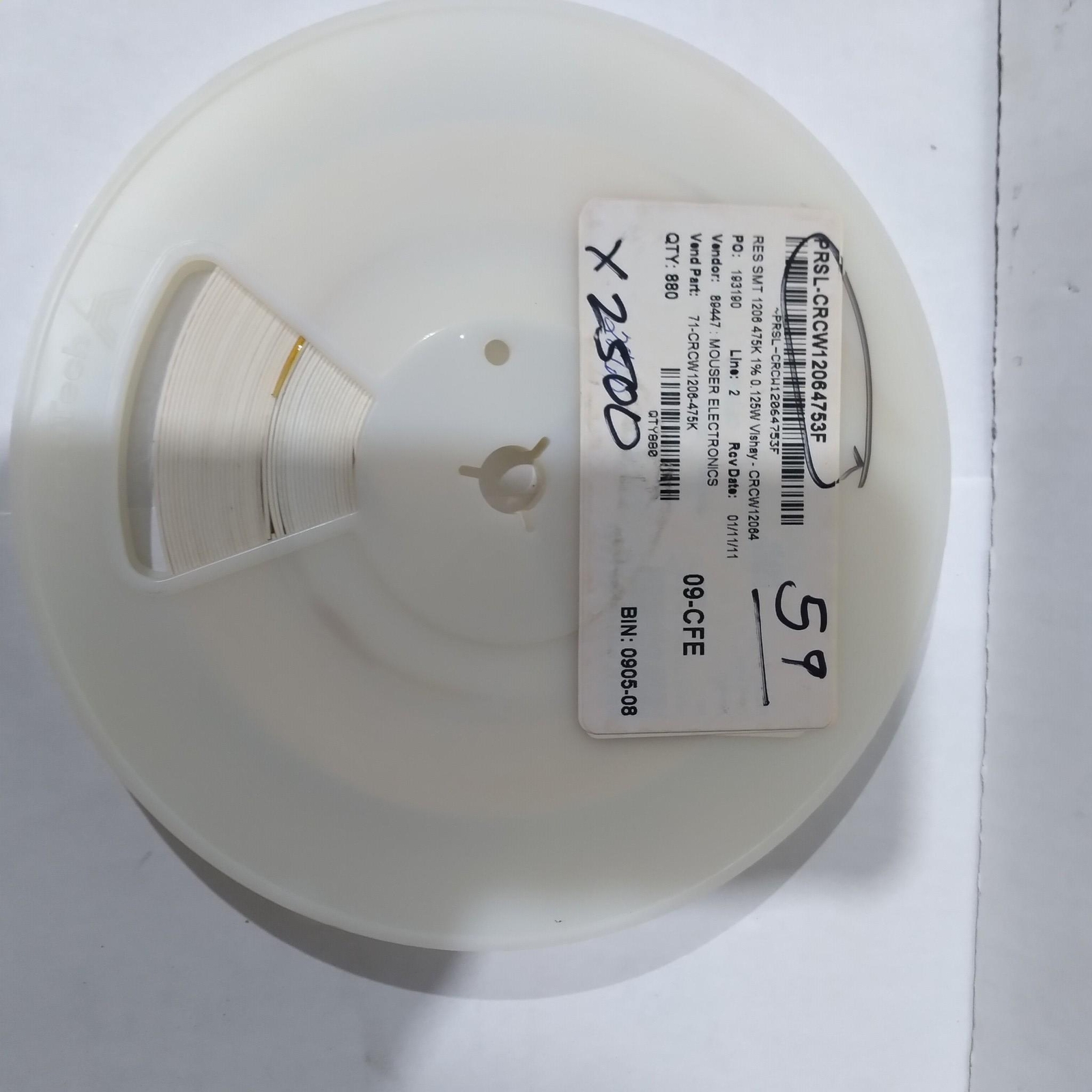 MOUSER ELECTRONICS PRSL-CRCW12064753F SMD ‘LOT OF 2500’