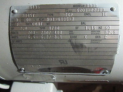 EMERSON G135 SERIES 3000 GEAR MOTOR, G12-G135-M, CBN3201SV6MC145T2M1
