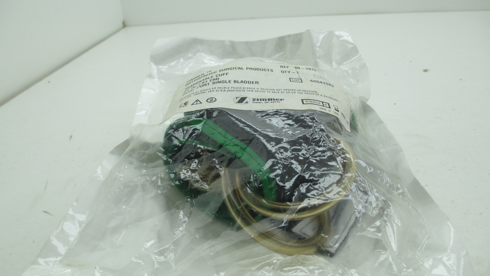 Zimmer 60-7070-004 Tourniquet Cuff Single Hose Single Bladder 24″ GREEN