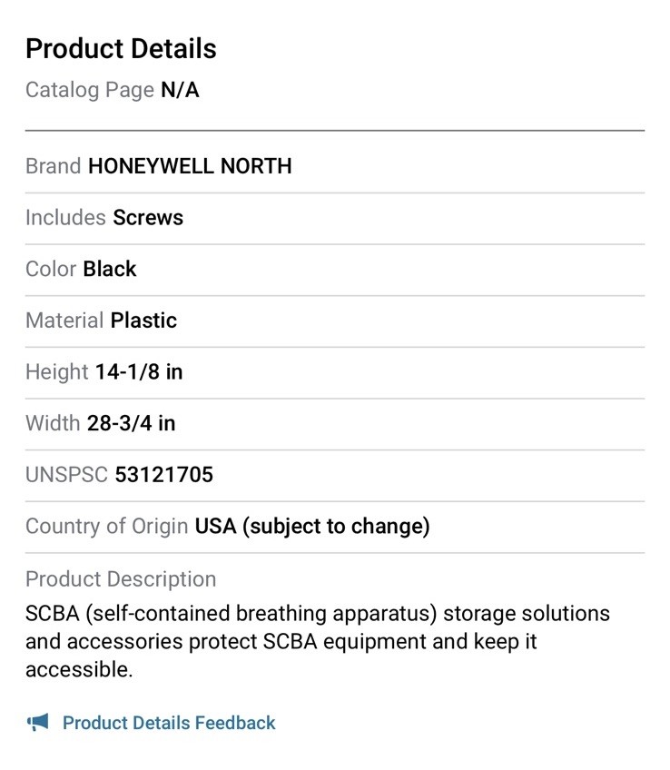 Honeywell North 983867-H5 18-7/8 In L Black Plastic Spare Carrying Case