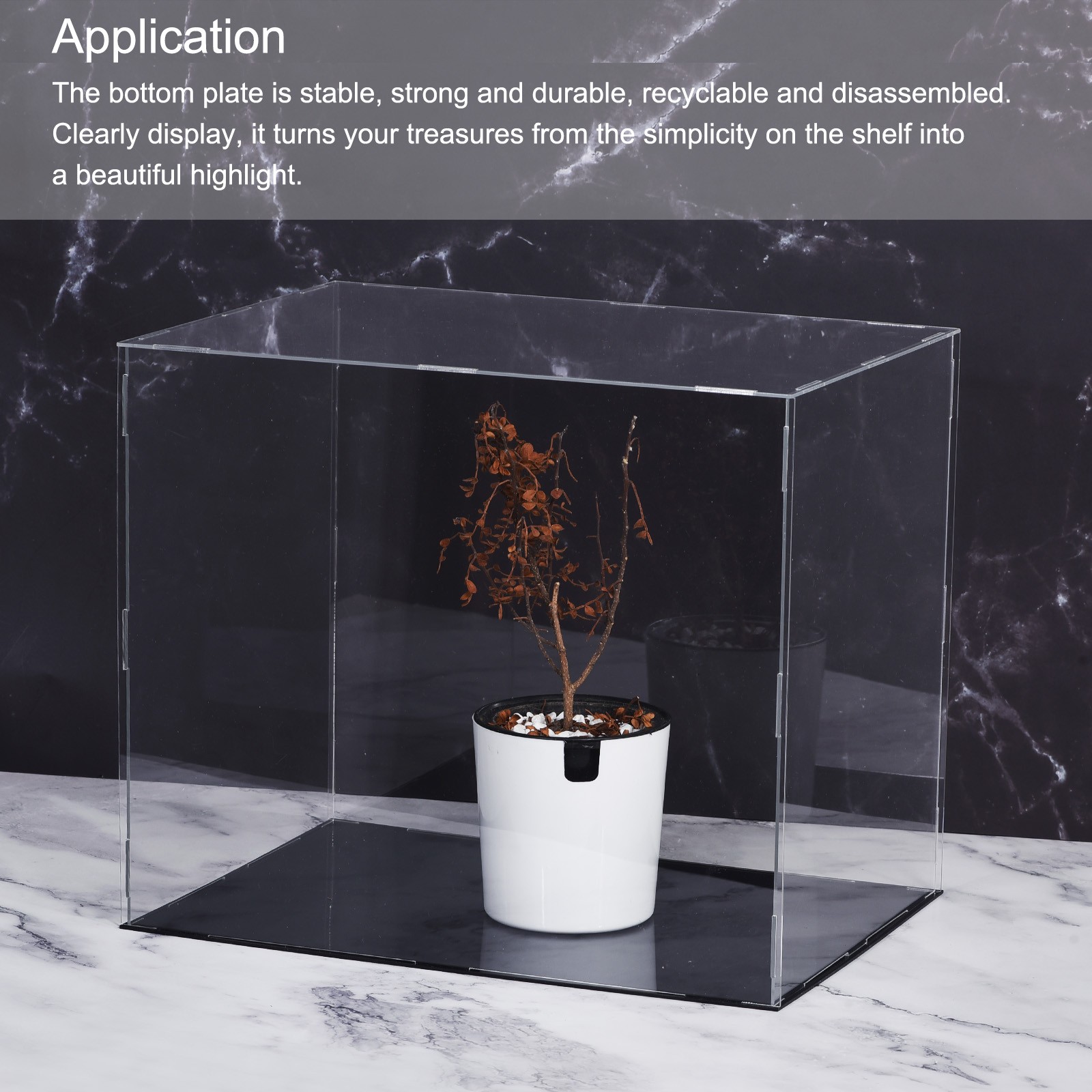 Acrylic Display Case Plastic Box Cube Storage Box Clear 36x21x15.5cm