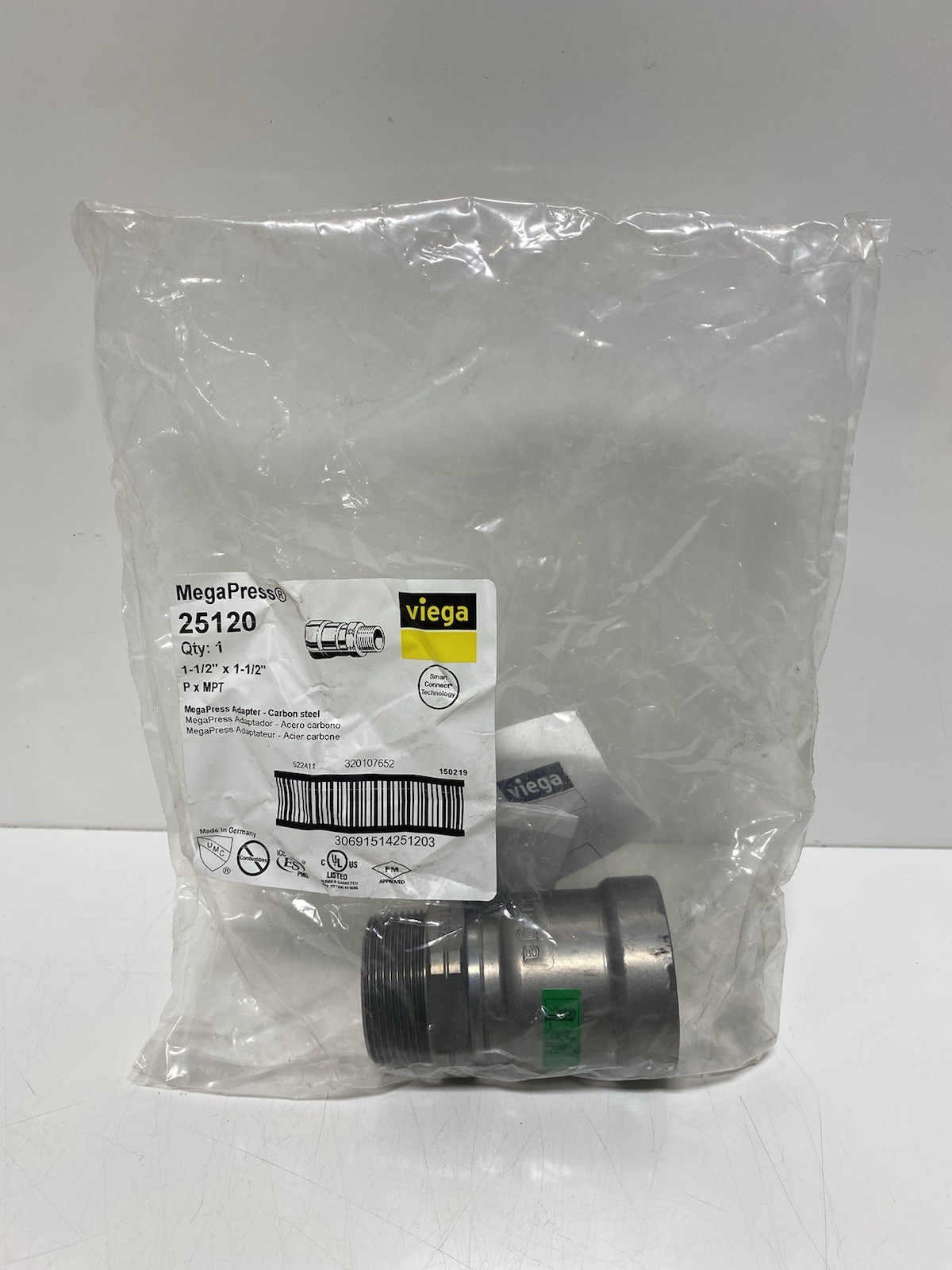 Viega 25120 Viega Megapress Adapter, 1-1/2″ X 1-1/2″