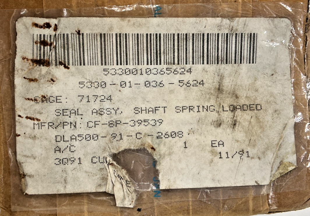 New John Crane CF-SP-39539 Shaft Spring Loaded Seal Assembly 5330-01-036-5624