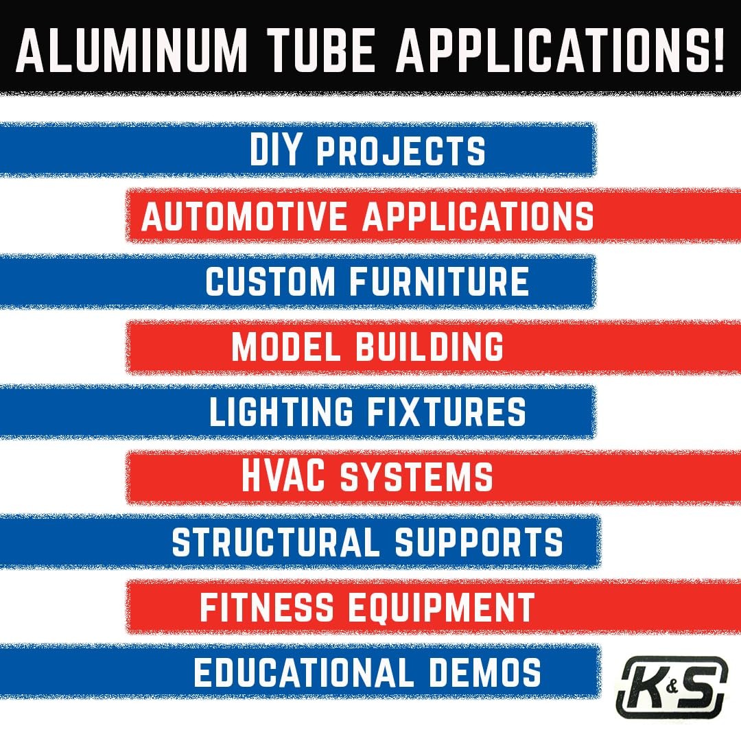 K S K S Precision Metals Round Aluminum Tube 3 32 OD x 12 Long Set of 3
