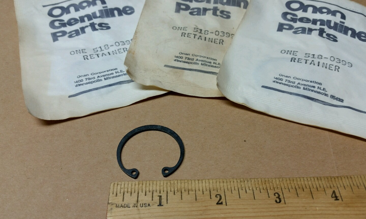 QTY-2 518-0399 ONAN PISTON RETAINER NSN 5325-01-281-1124 Retainer Ring 2 PC LOT