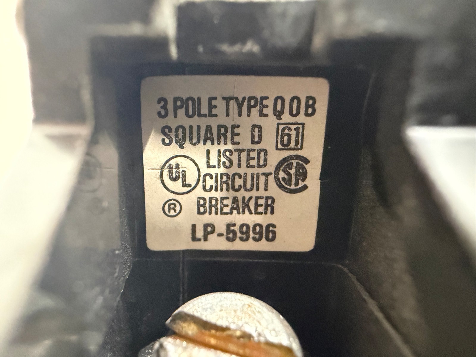 GOOD USED! SQUARE D 50A 240V 3P CIRCUIT BREAKER QOB350