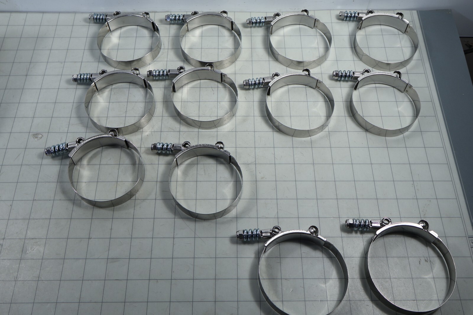 12-pack T-Bolt Spring Loaded Clamp Sizes 82.6-90.5mm and 88.9-96.8mm NEW