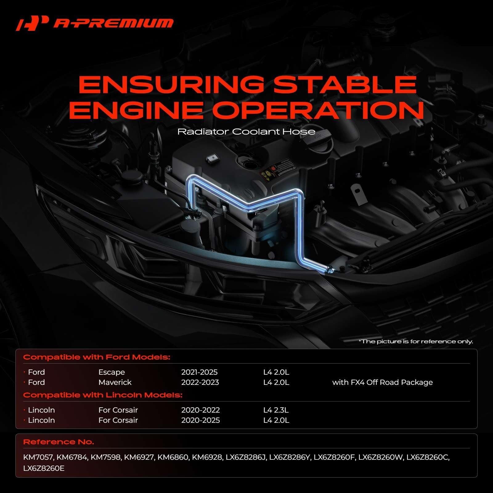 A-Premium Set of 2 Lower and Upper Radiator Coolant Hose Compatible with Ford…