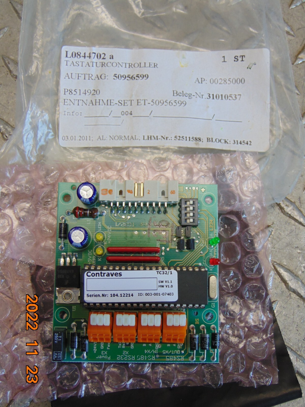 Contraves TC32/1 Circuit Board Controller with RS485 and RS232 Interfaces