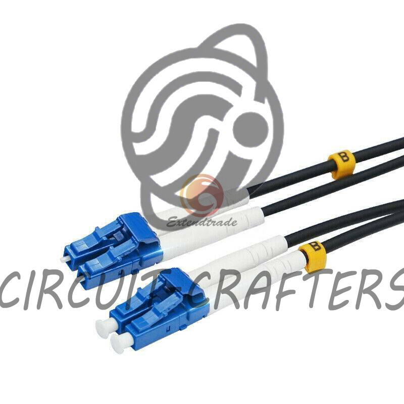 40M Black Armored Fiber Cable Duplex Fiber Optic Patch Cord LC-LC UPC SM 9/125