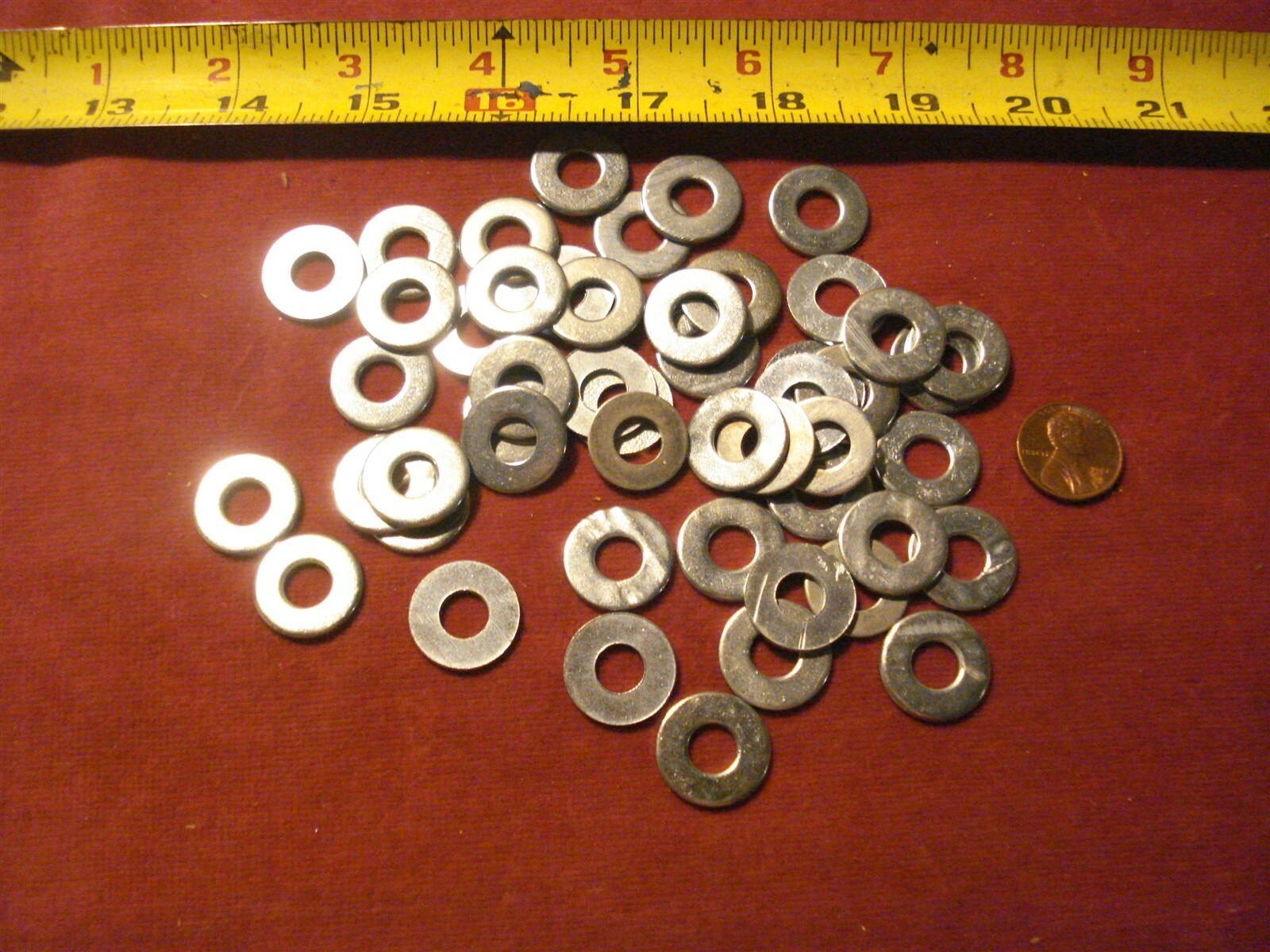 (1628.) USS Flat Washers 1/4″ I D Steel – Lot of 50 washers – Zinc Plated