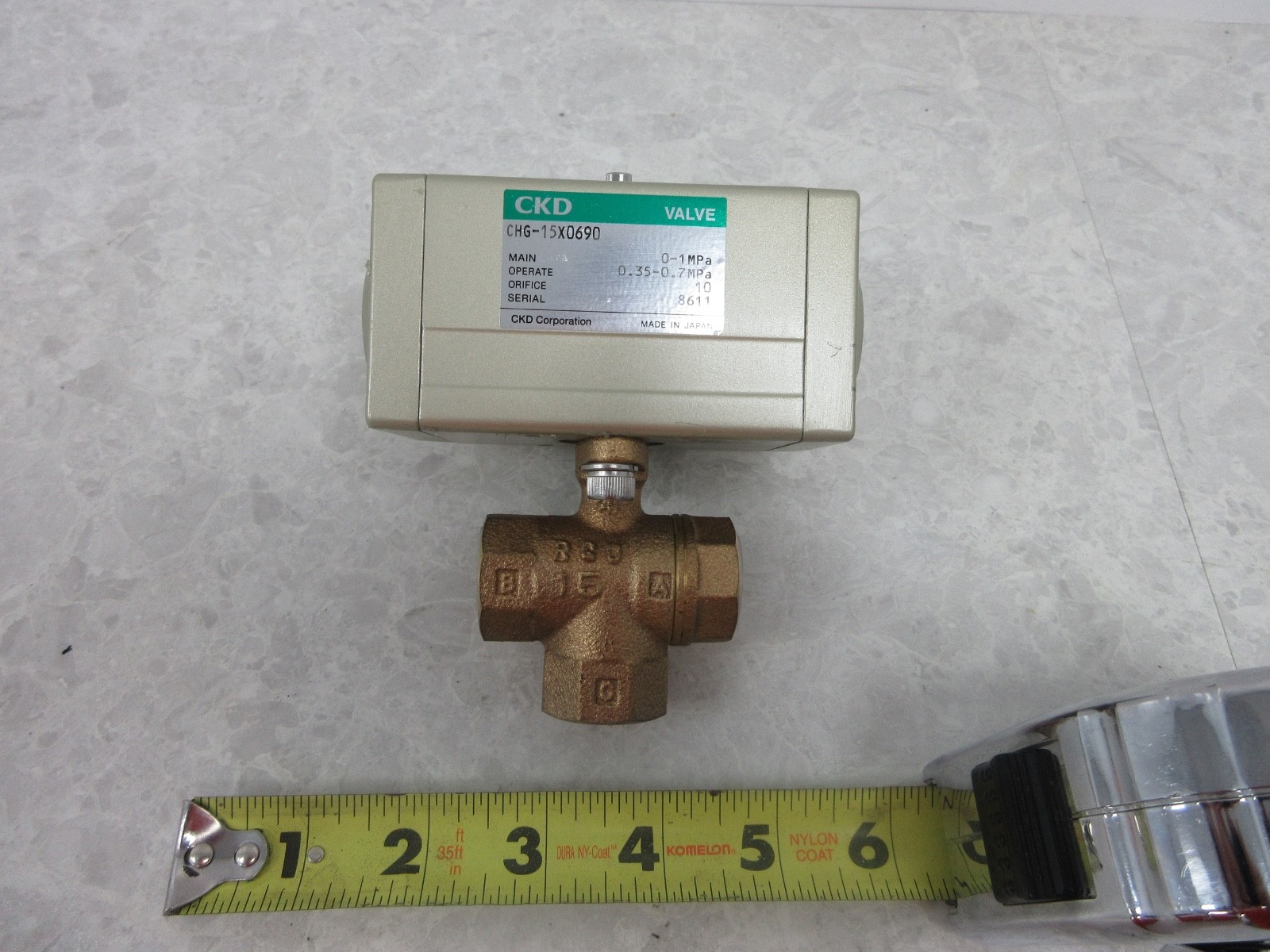 CKD CHG-15X0690 3 PORT AIR OPERATED BALL VALVE, Y0160