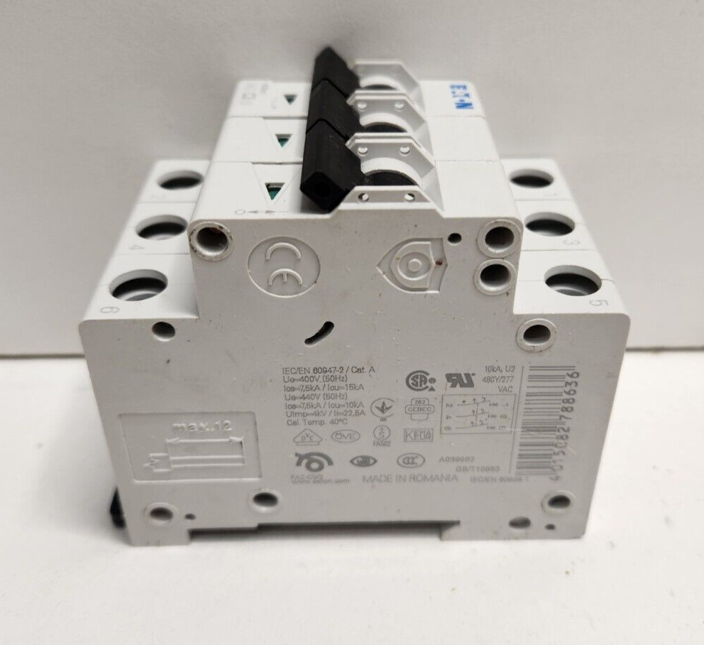 NEW OLD STOCK! EATON 3A 3-P 480Y/277V CIRCUIT BREAKER FAZ-C3/3