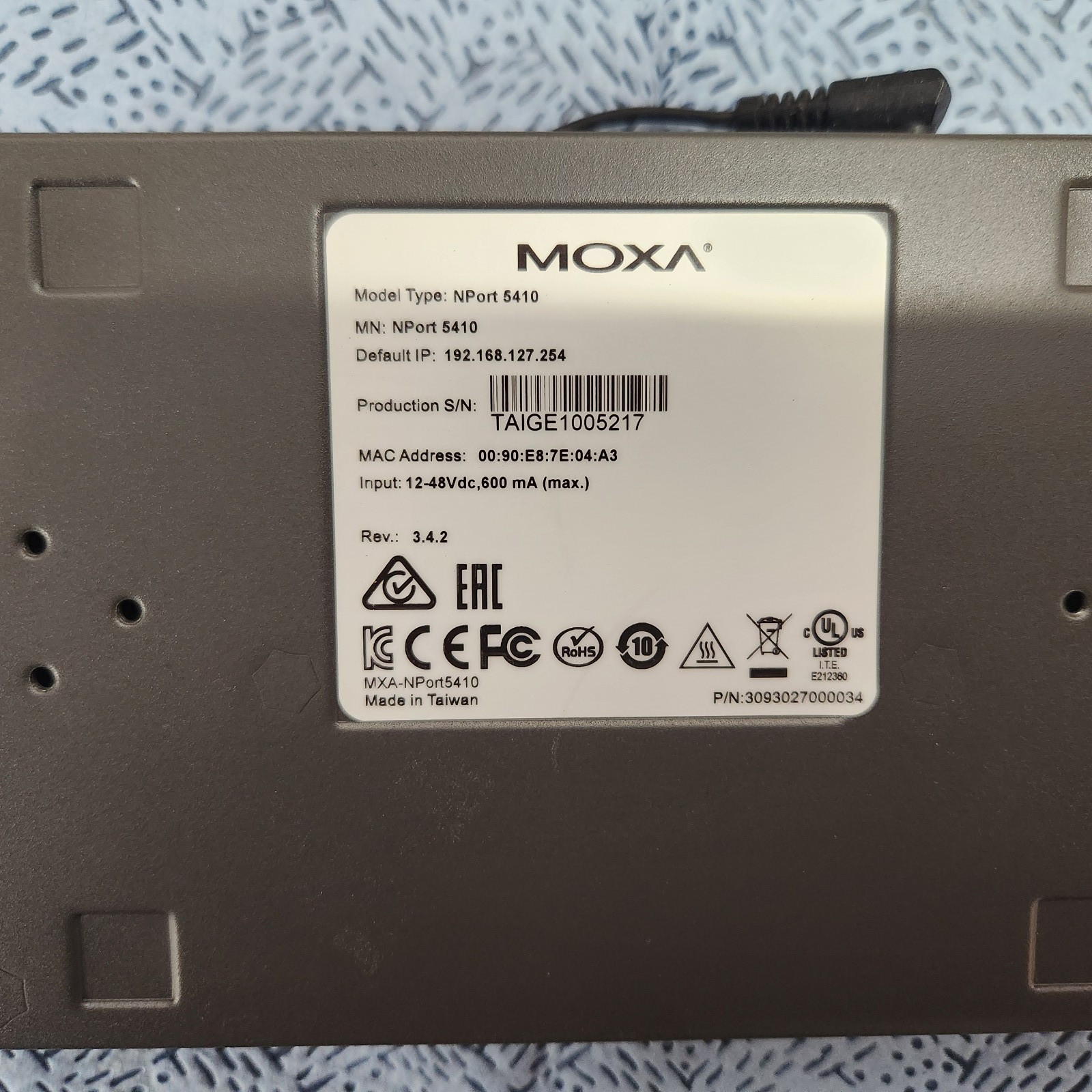 Moxa NPort 5410 (12-48VDC) 4 Port Serial Device Server