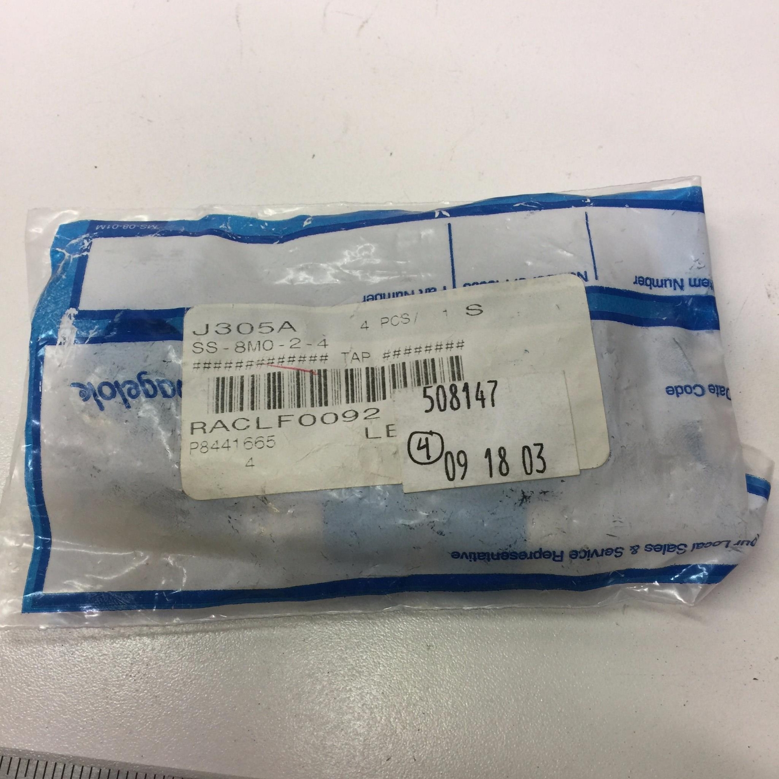 Swagelok Fitting (Bag of 4) SS-8MO-2-4