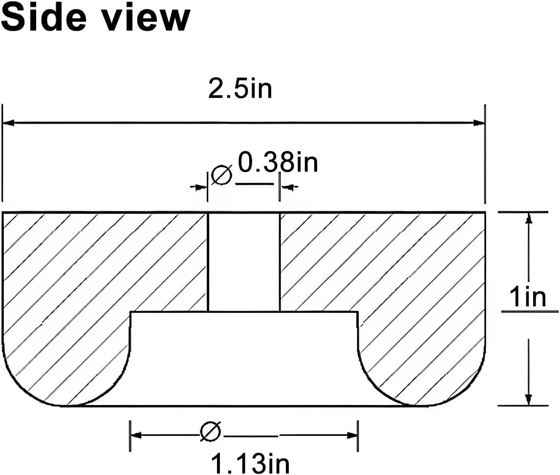 4PCS Trailer Ramp Door Bumper, 2.5 Inches Rubber round Car Bump Stops, Vehicle V
