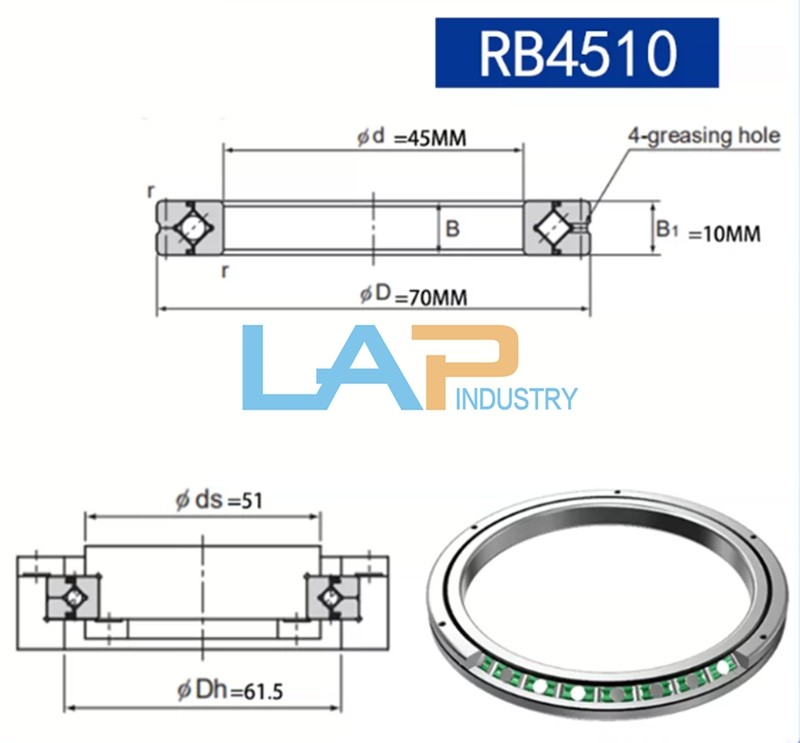 1PCS New For Rotary support cross roller bearing RB4510UUCC0 P4