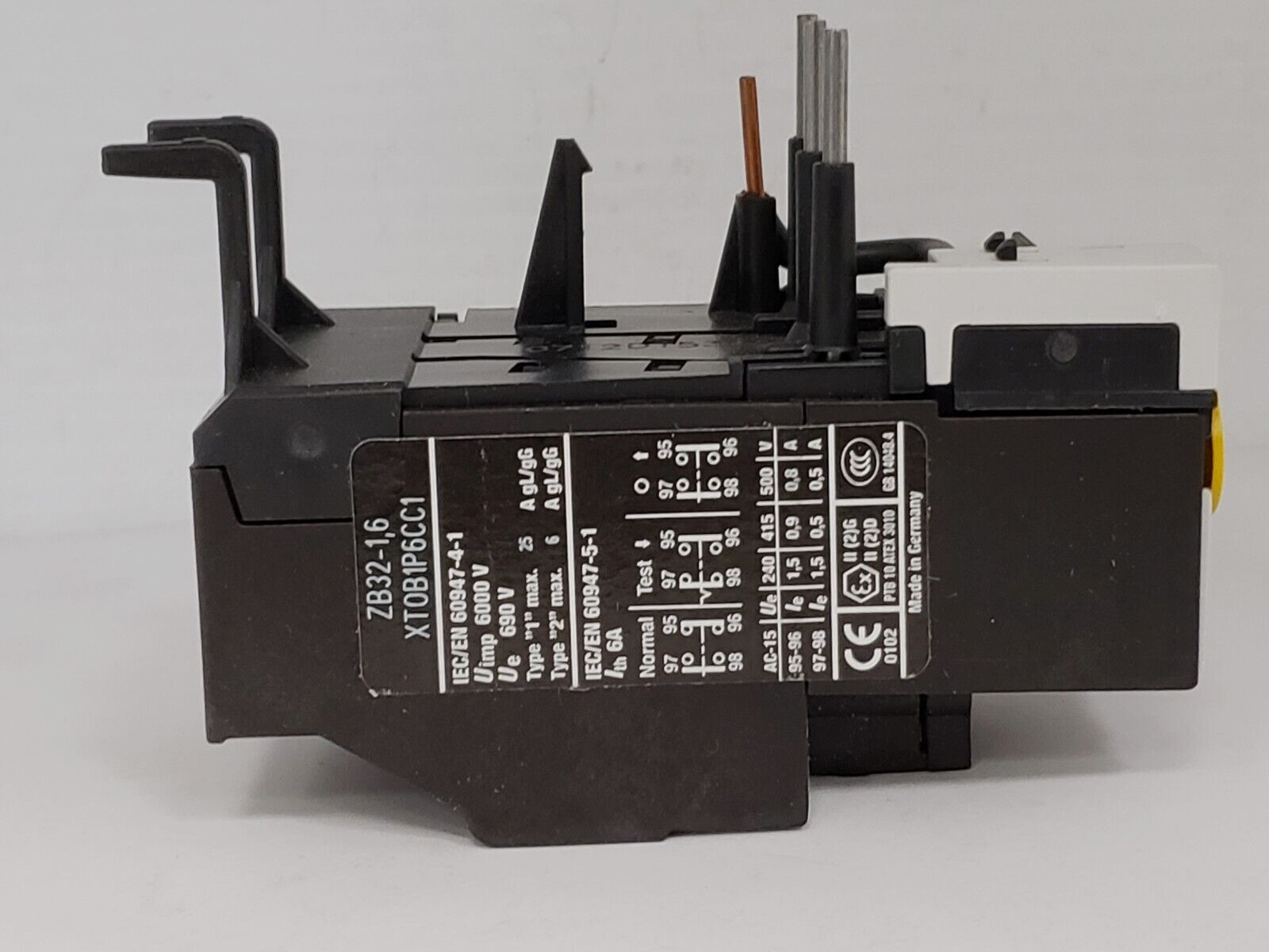 EATON ZB32-1,6 XTOB1P6CC1 THERMAL OVERLOAD RELAY 1-1.6A 3 POLE 1NO 1NC NIB