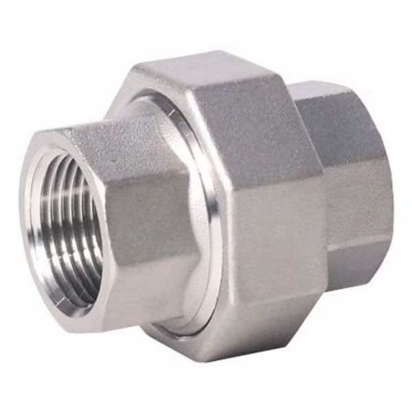 Zoro Select 400U111N012 304 Stainless Steel Union, 1/2 in x 1/2 in Fit