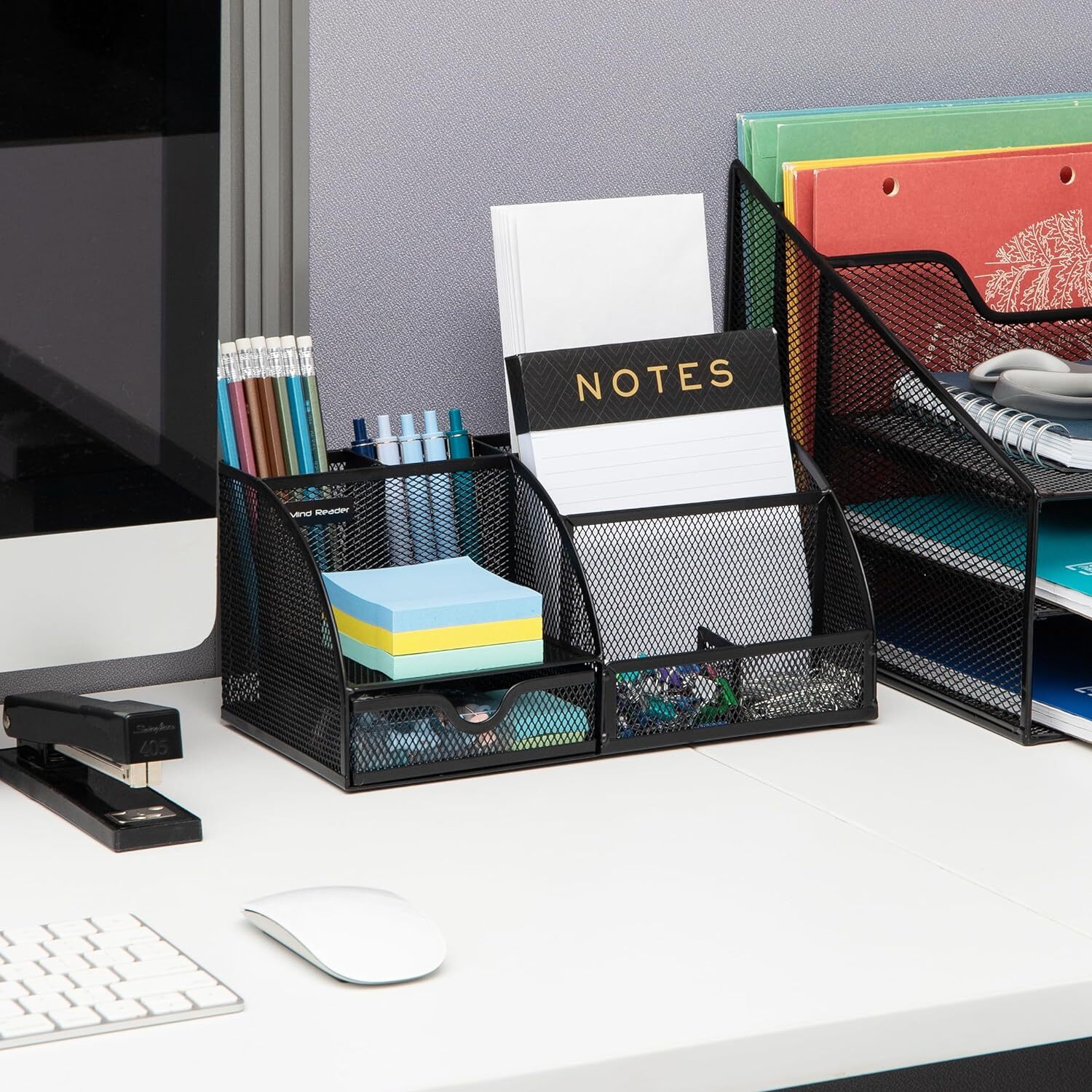 Mind Reader Desktop Organizer, File Storage, Accessory Black