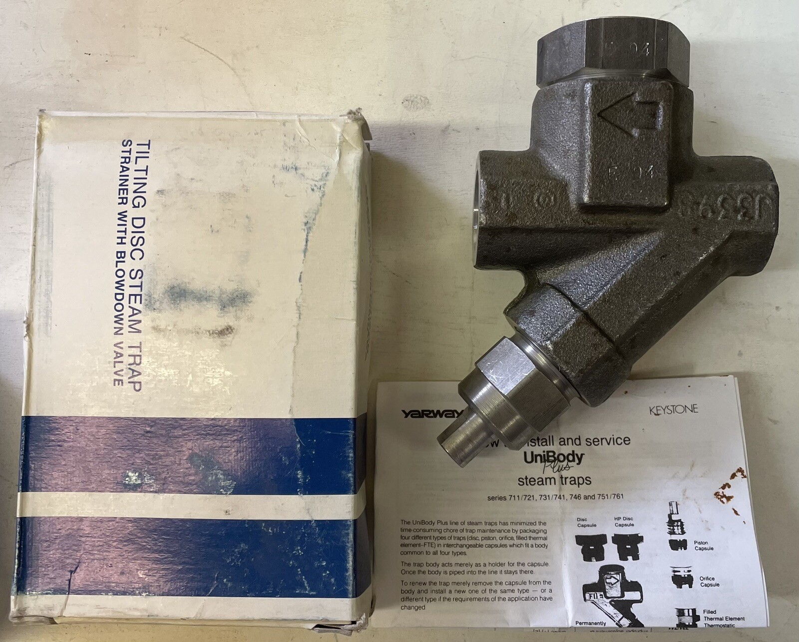 YARWAY 711/721 Unibody Disc Steam Trap 1/2″ Socket Weld Strainer & Blowoff Valve