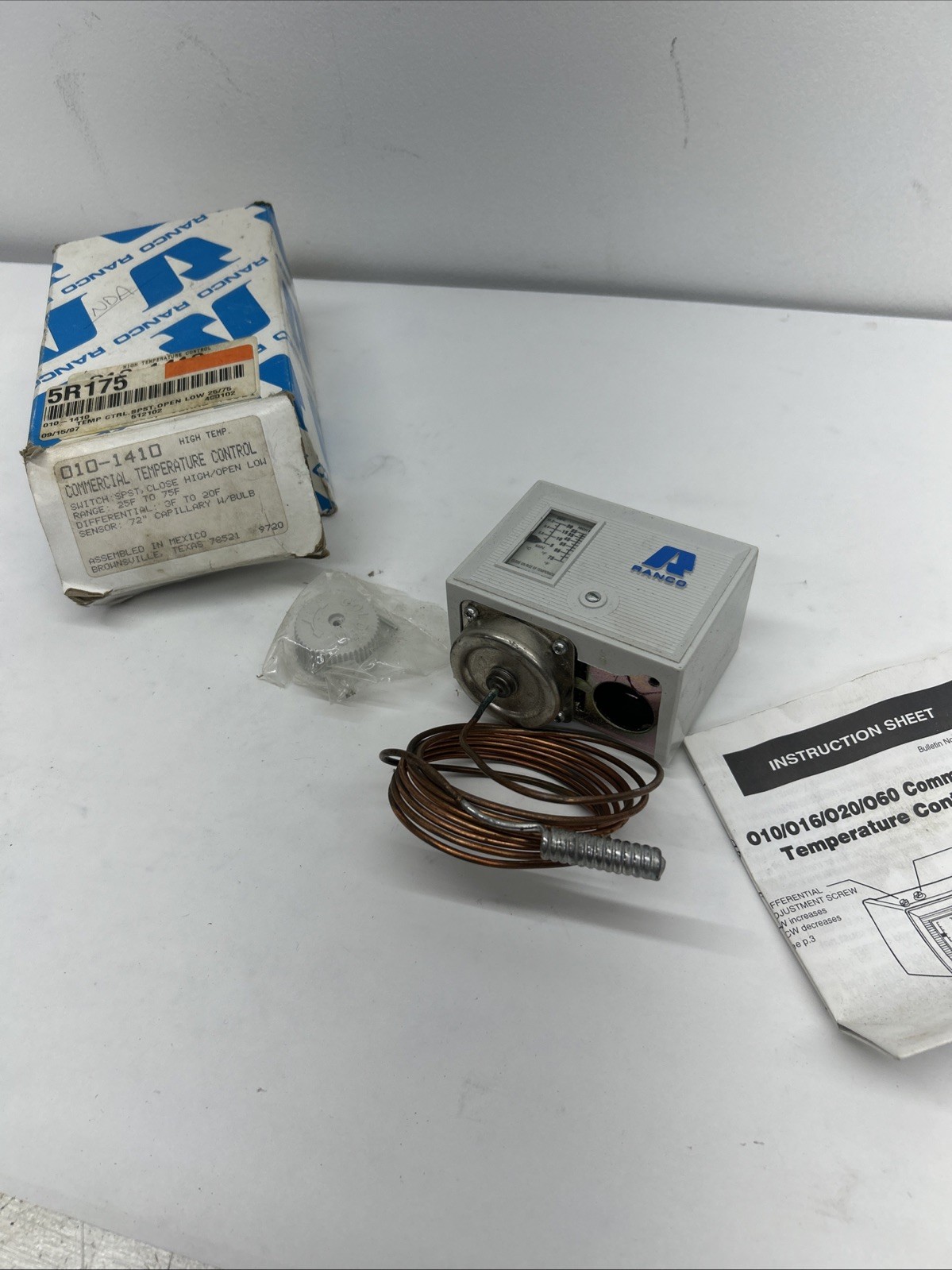 RANCO 010-1410 / 0101410 Commercial Temperature Control 72 Inch Sensor 25–75° F