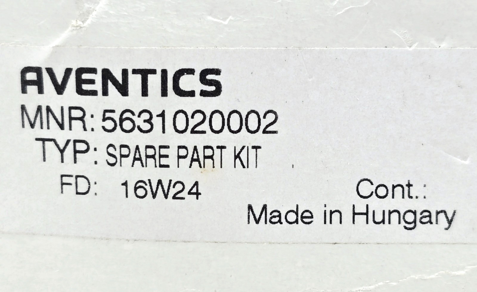 AVENTICS 5631020002 SPARE PART KIT