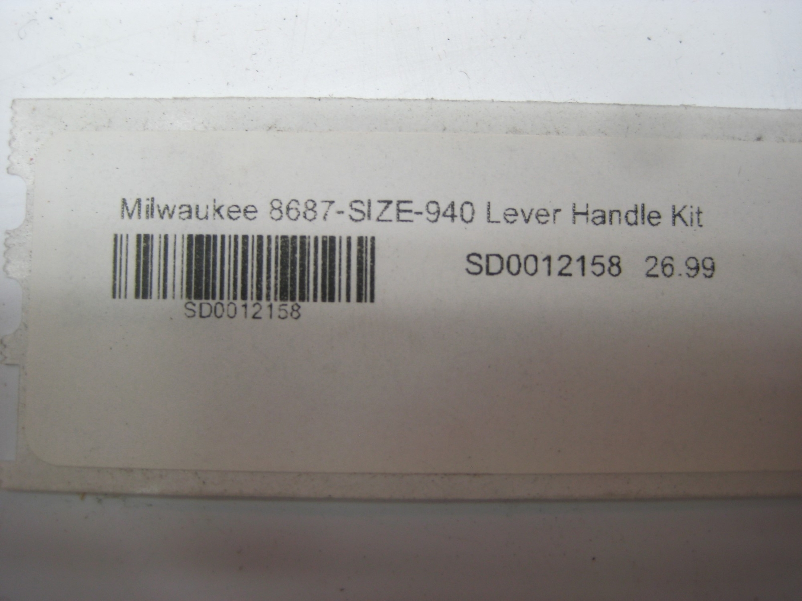 MILWAUKEE 8687-SIZE-940 LEVER HANDLE KIT NSNP