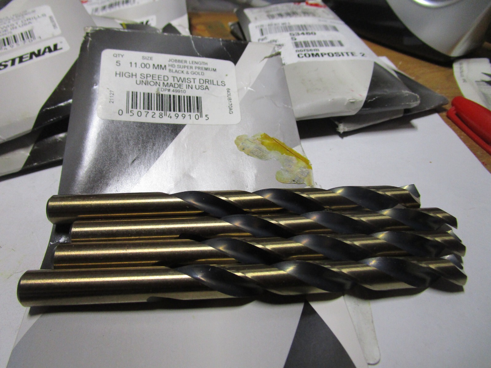 11.00mm x 103.0mm OAL 135° Split Black/Gold High Speed Steel Jobber Drill QTY 5