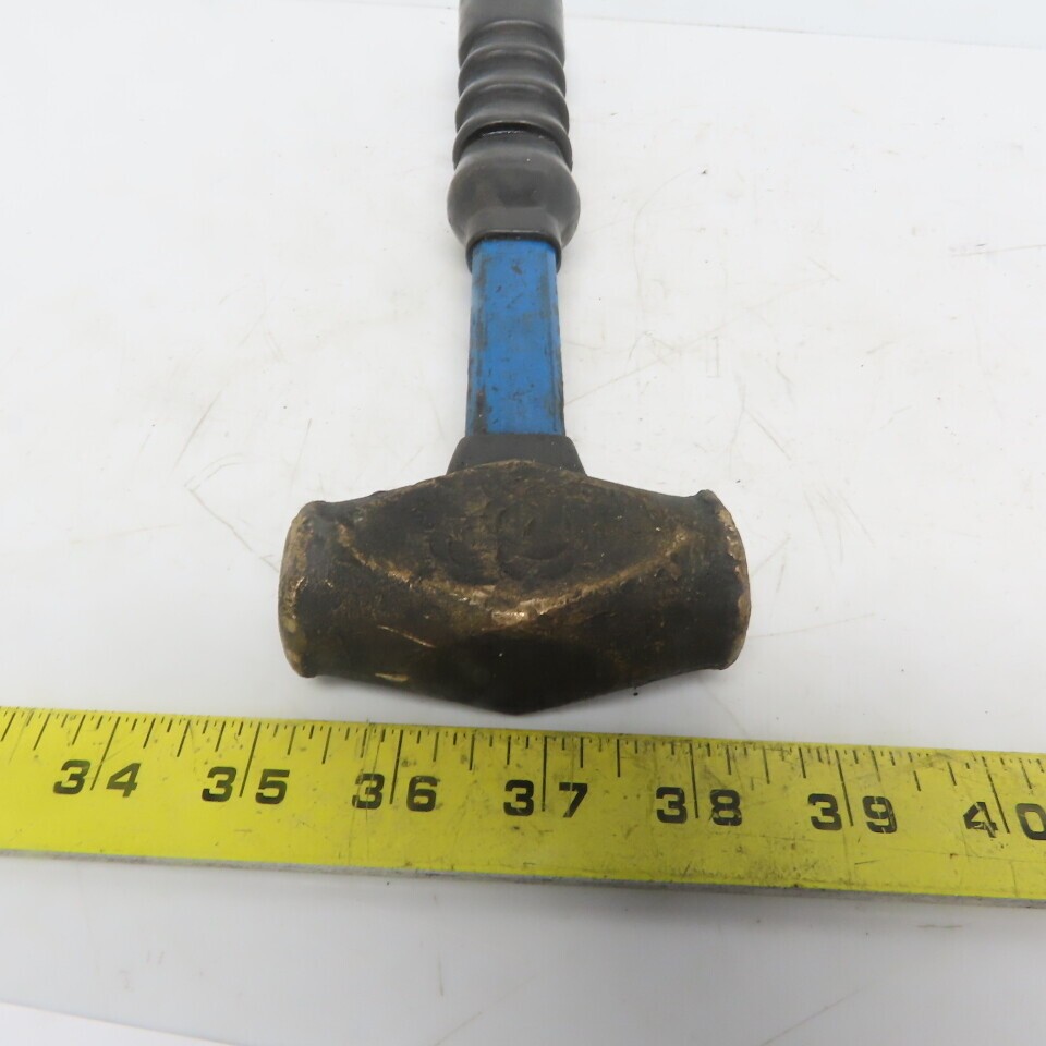 24oz/1.5 LB Brass Hammer W/Fiverglass Handle 12″ Long 1.250 Face