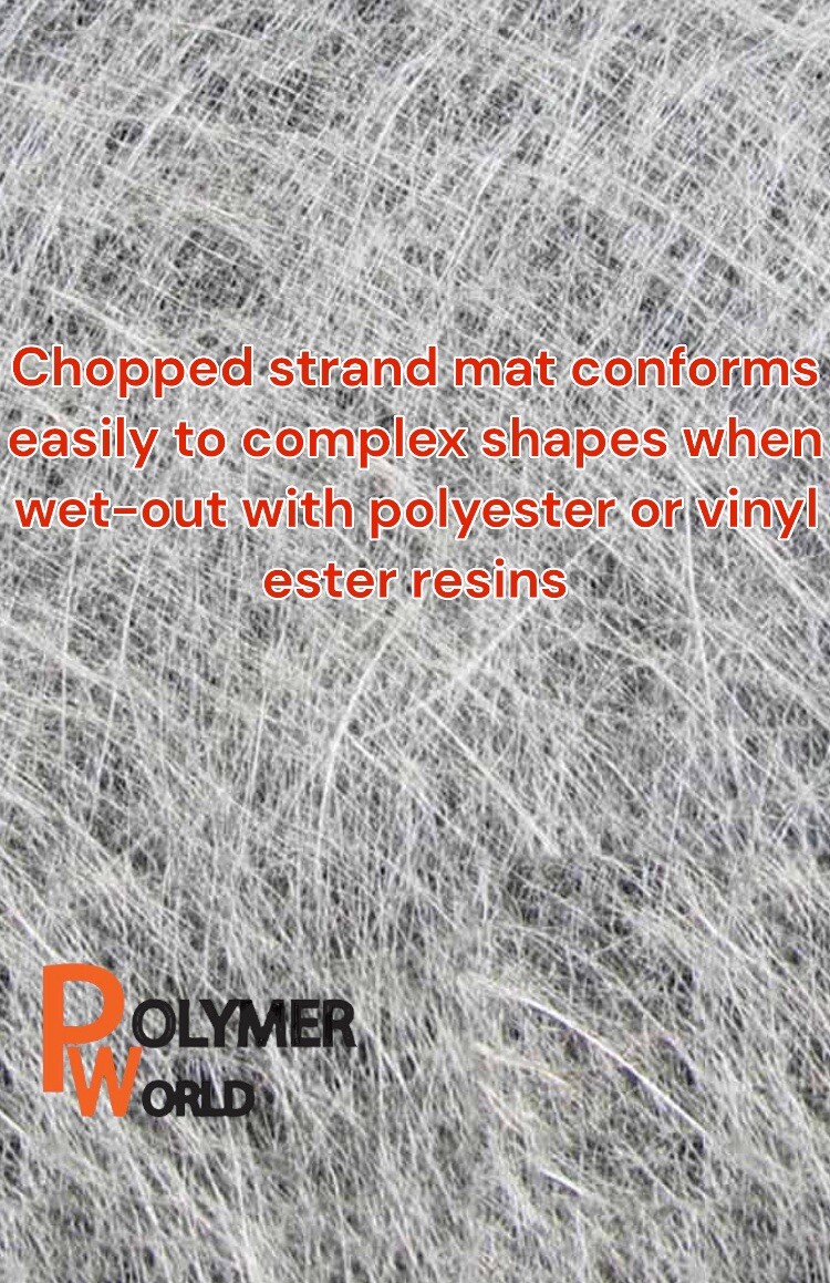 Polymer World Fiberglass .75x50x5 Yard Chopped Strand Mat for Boat, Automobiles