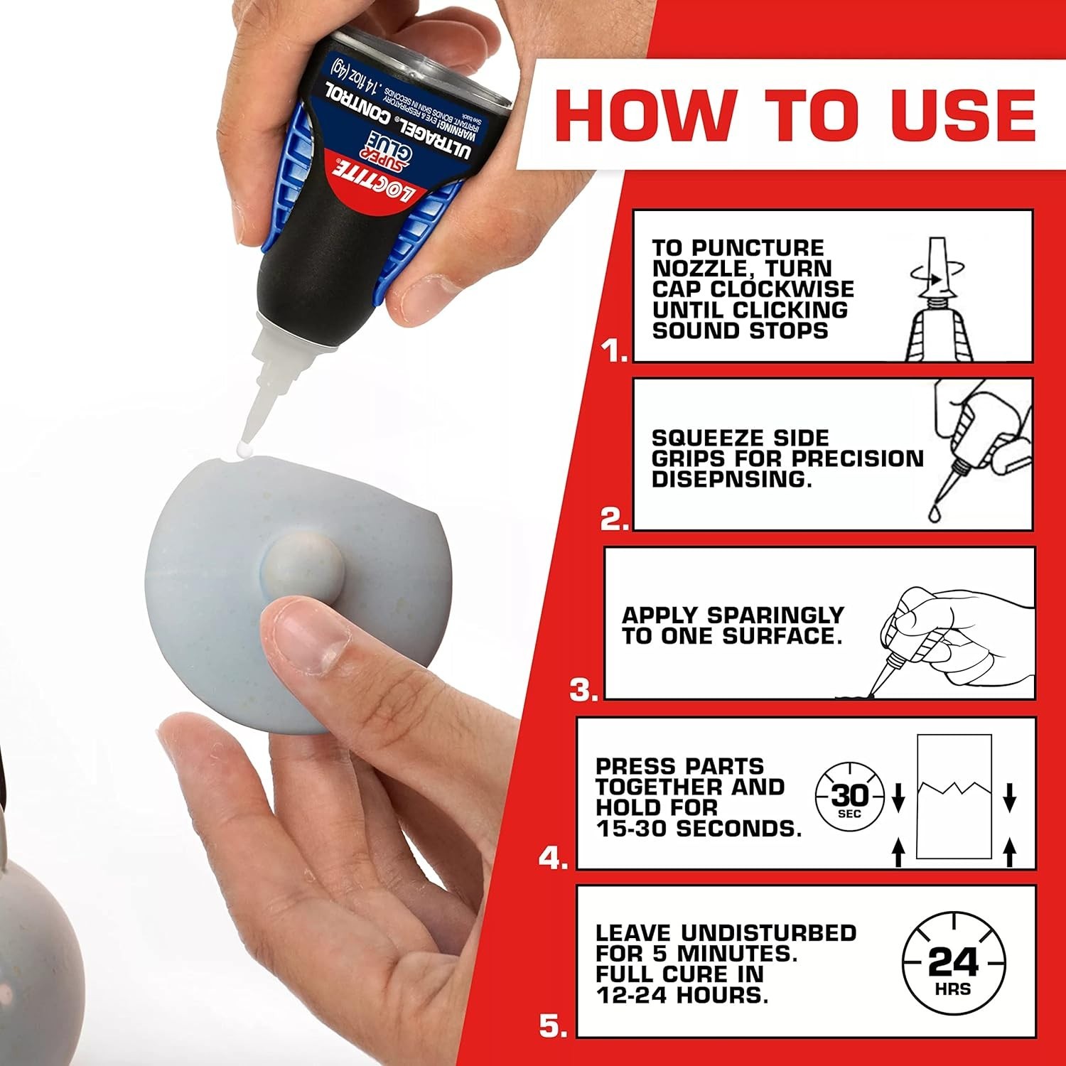 Loctite Super Glue Ultra Gel Control 6 Pack Durable No Drip Adhesive 1 oz