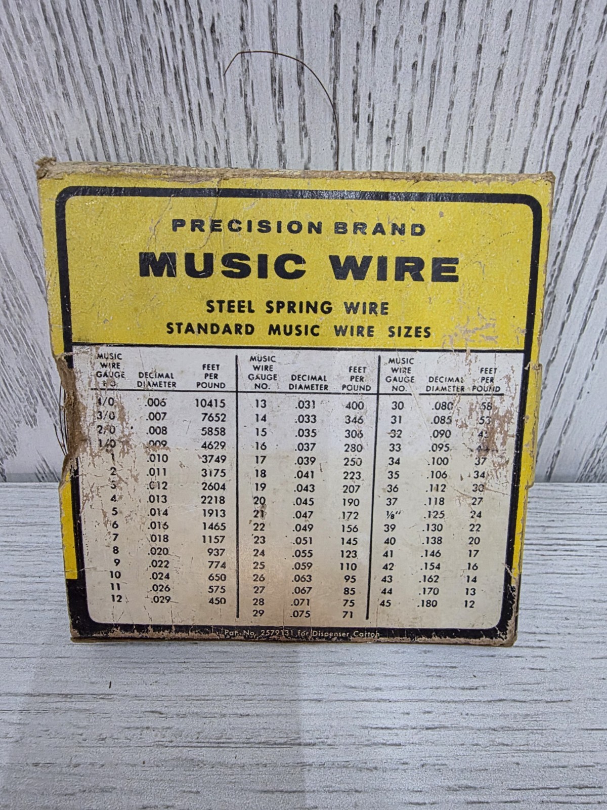 Vintage Precision Brand Music Wire .010 Spring Steel Tool Die 1 Gauge 1 lb.