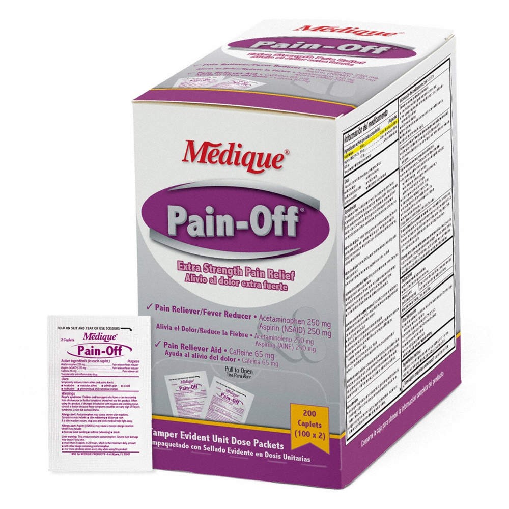 GRAINGER APPROVED 22847 Multi-Drug Pain/Fever Reducer,PK200 483T72