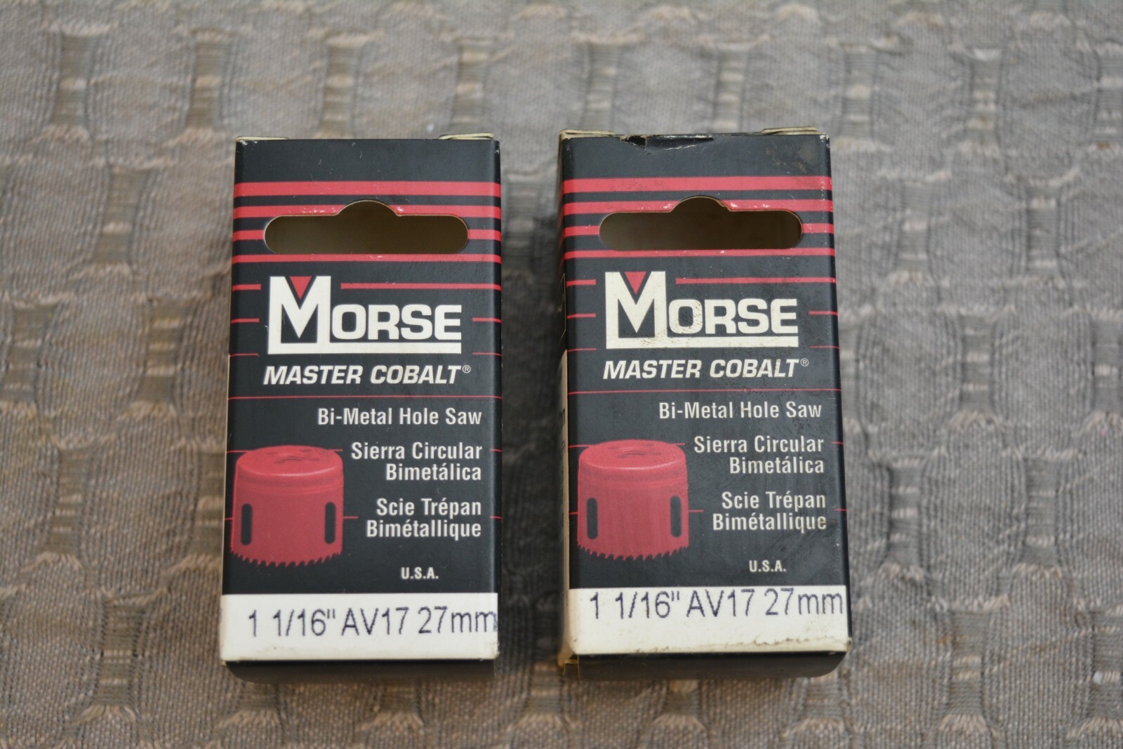 Set of 2 MK Morse AV17 Hole Saw Master Cobalt 1 1/16″ Bi-Metal Boxed 27mm NIB