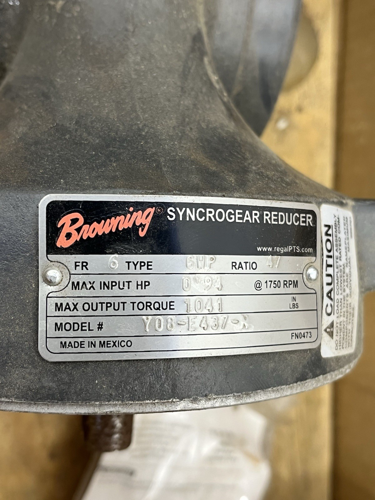 NEW BROWNING E437 SYNCROGEAR GEAR MODULE 47:1 Y08-E437-N no motor SWP .94 MAX
